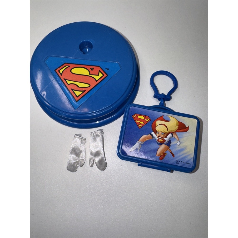 2003 Barbie as Supergirl Replacement Accessories: Stand, Lunchbox & Gloves